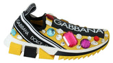 Dolce & Gabbana Yellow Multicolor Crystals Sneakers Shoes -   -  Dolce & Gabbana.